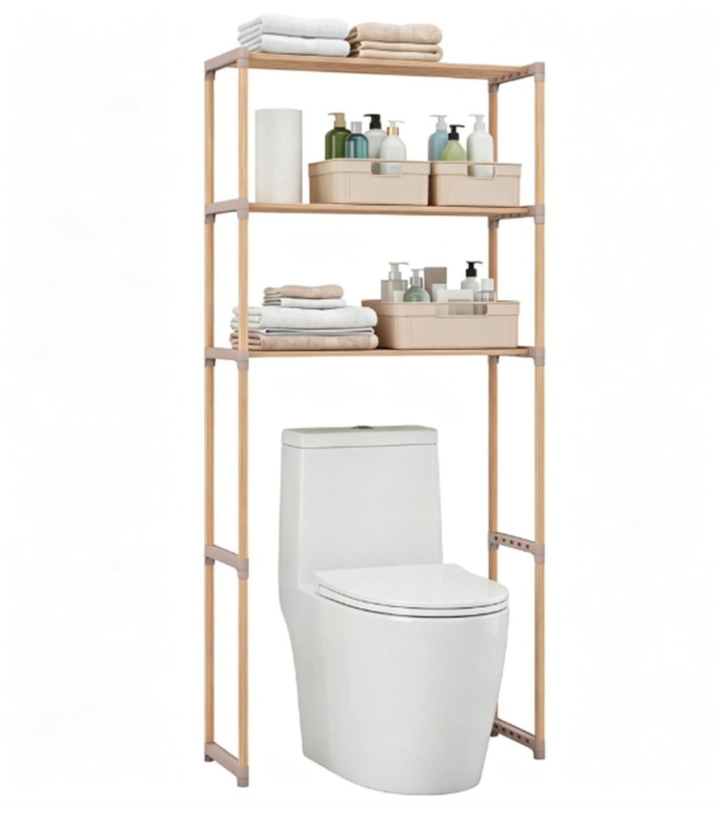 3-Tier Over Toilet Storage Shelf in Solid Pine Wood