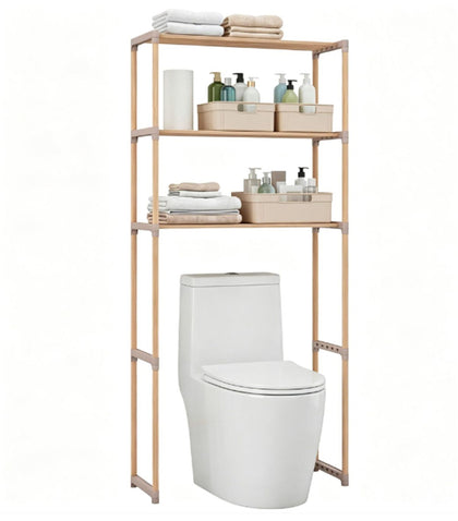 3-Tier Over Toilet Storage Shelf in Solid Pine Wood
