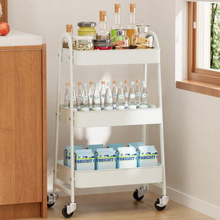 Mobile Mesh Storage Cart with Locking Casters