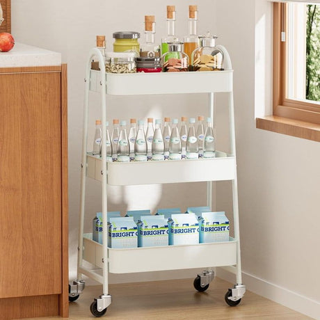 Mobile Mesh Storage Cart with Locking Casters