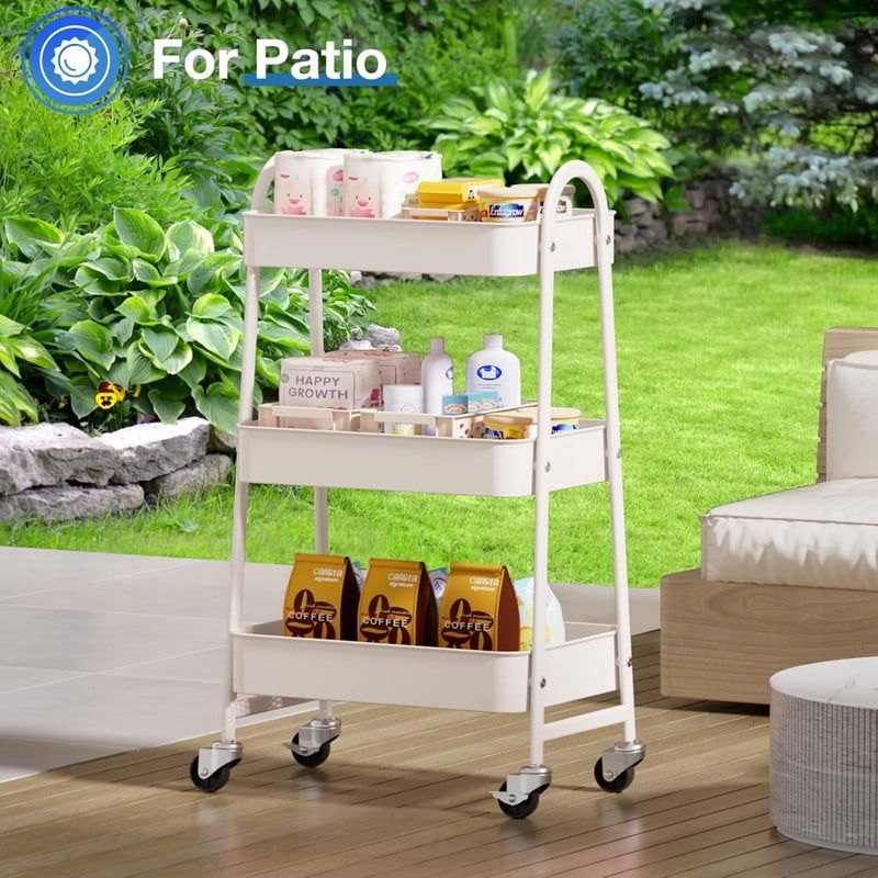 Mobile Mesh Storage Cart with Locking Casters