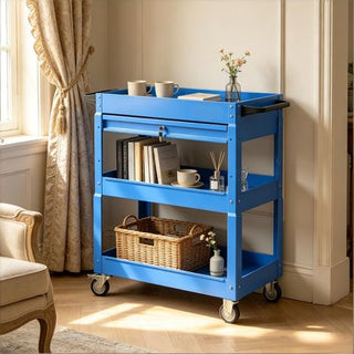 Rolling Workshop Cart with Locking Drawer