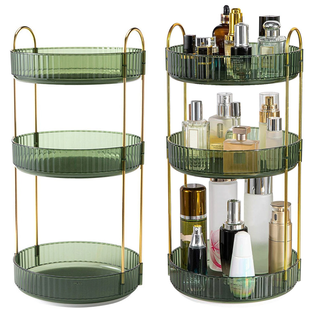 Three-Tier Rotating Makeup and Perfume Organizer