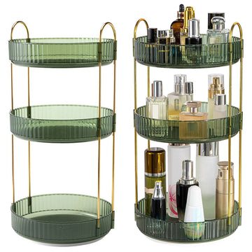 Three-Tier Rotating Makeup and Perfume Organizer