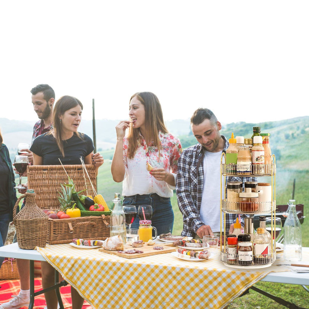 Three-Tier Rotating Makeup and Perfume Organizer