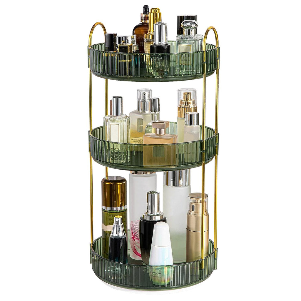 Three-Tier Rotating Makeup and Perfume Organizer