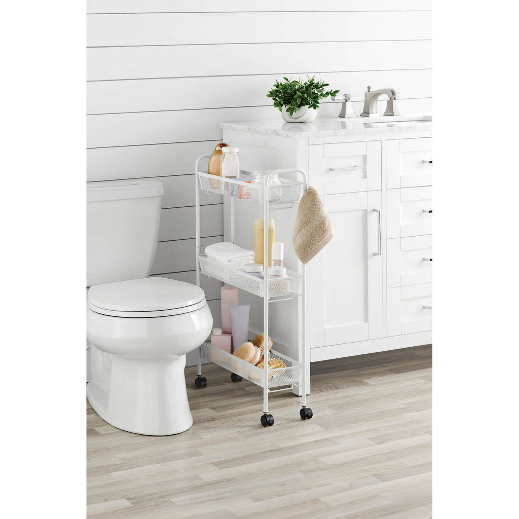 Organize Your Bathroom with This Slim 3-Tier Rolling Cart