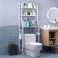 Three-Tier Over-the-Toilet Storage Rack with Hooks