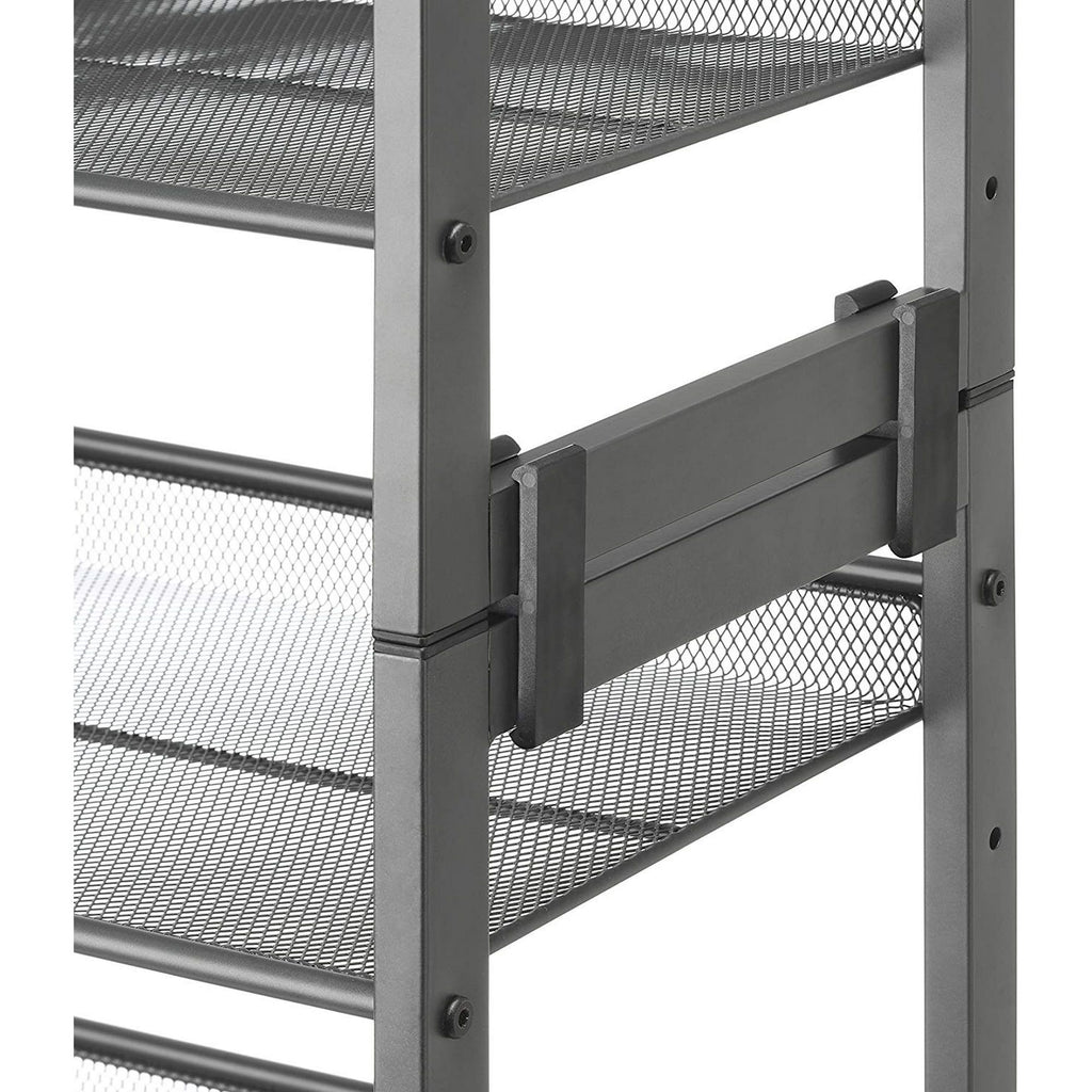 3-Tier Stacking 12 Pair Shoe Rack, Steel, Gray