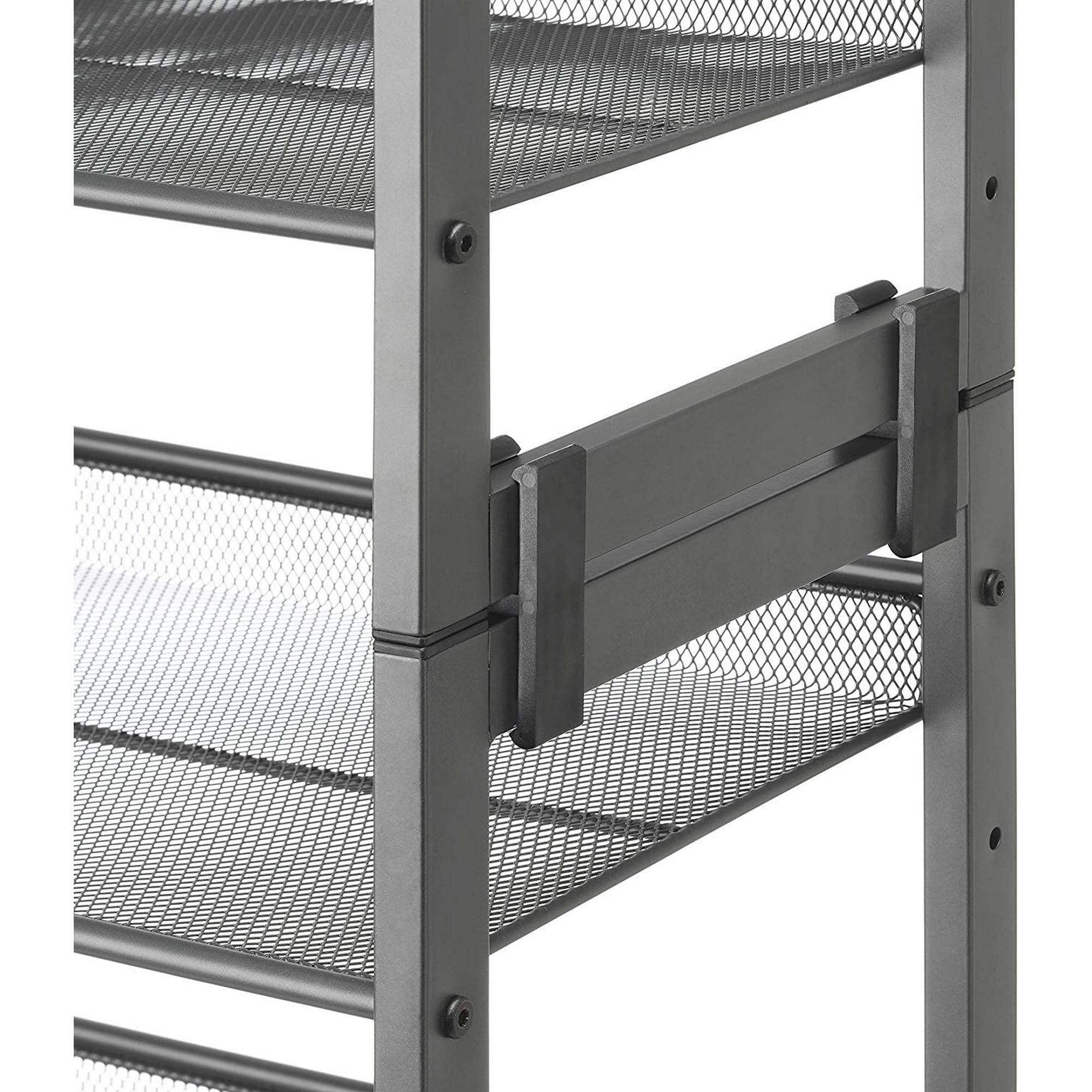 3-Tier Stacking 12 Pair Shoe Rack, Steel, Gray