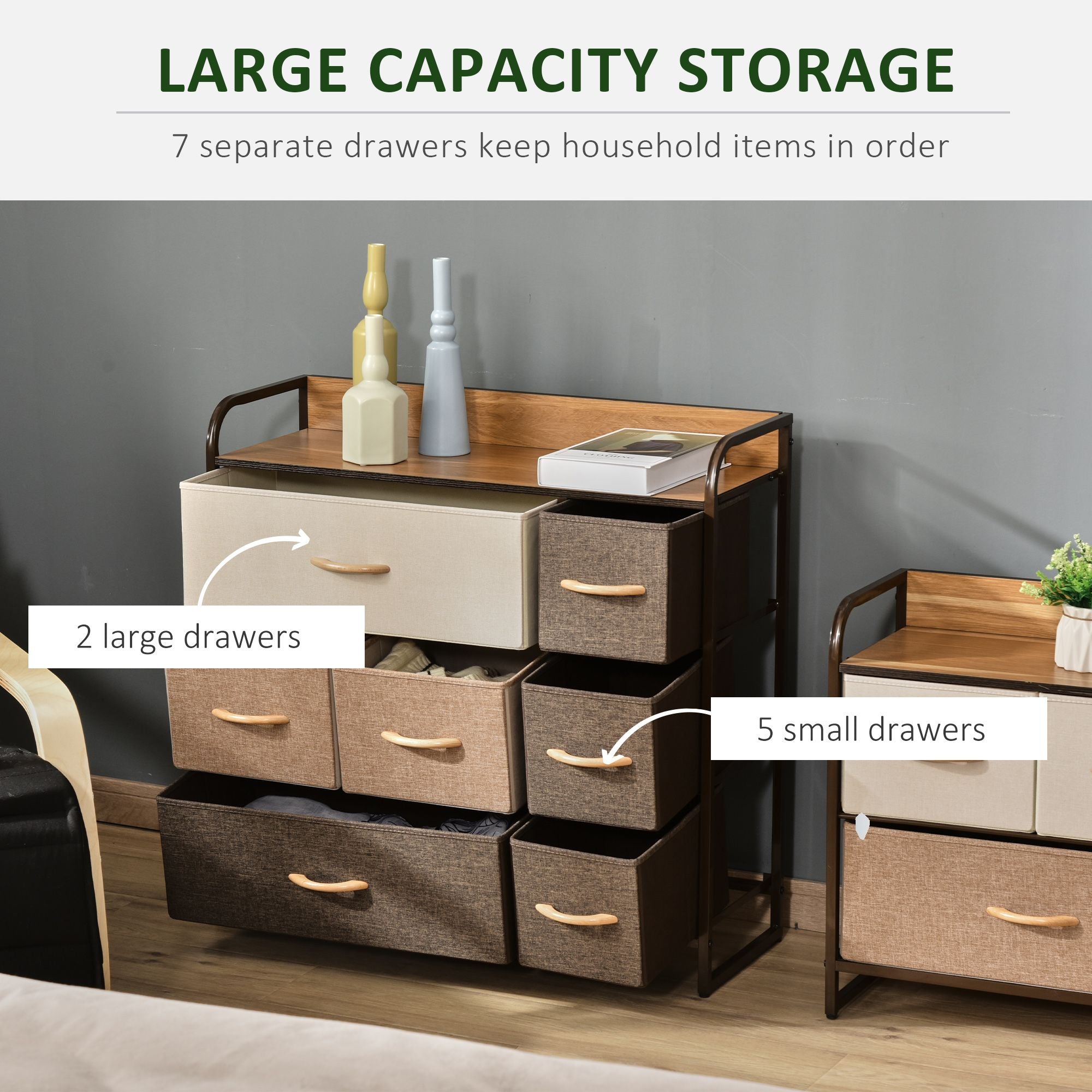 7-Drawer Storage Organizer with Foldable Drawers