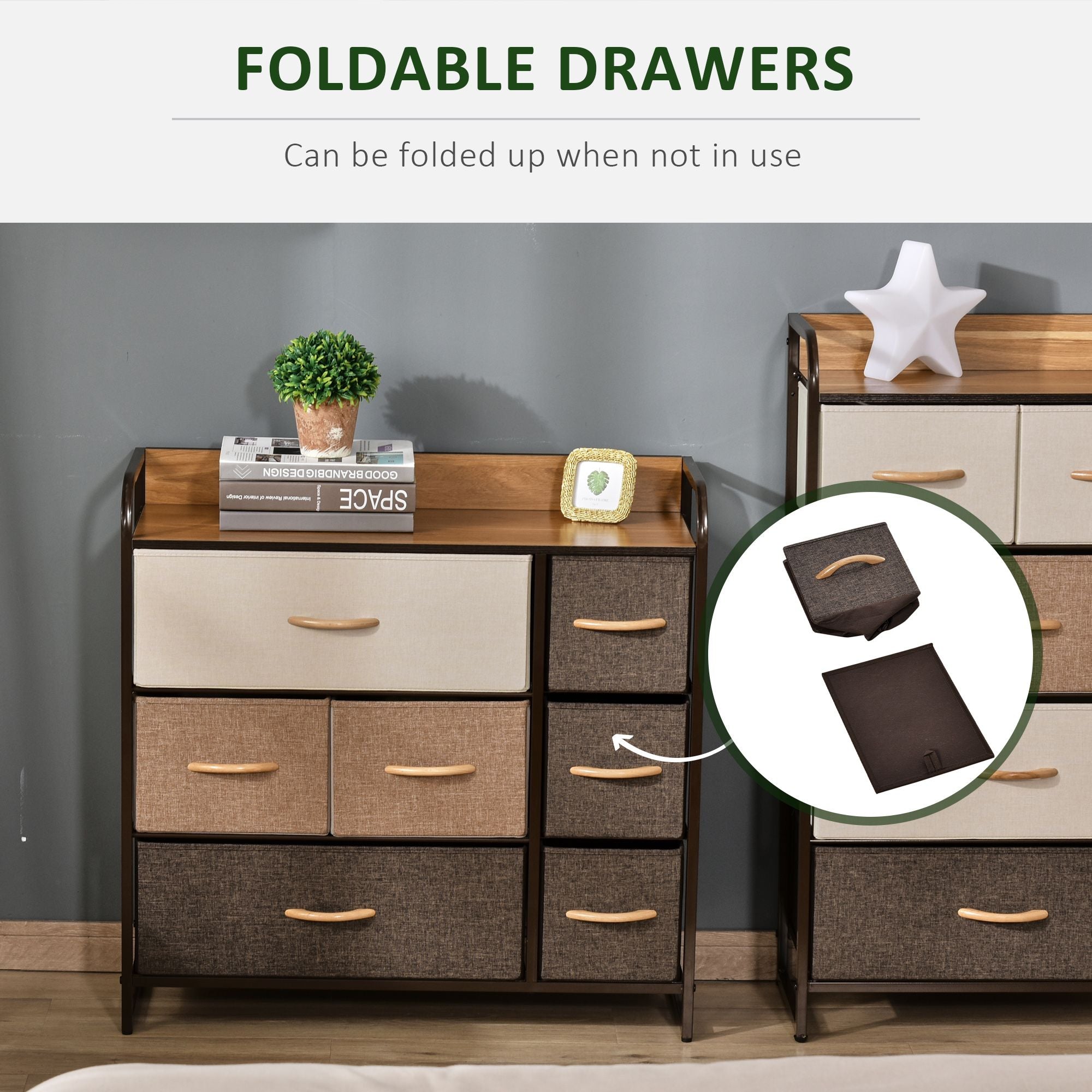 7-Drawer Storage Organizer with Foldable Drawers
