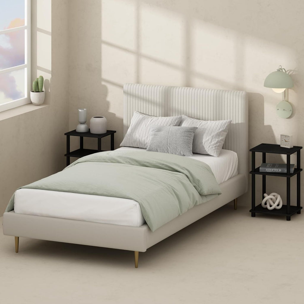 3-Tier Turn-N-Tube Open Storage Nightstand for Bedroom Organization