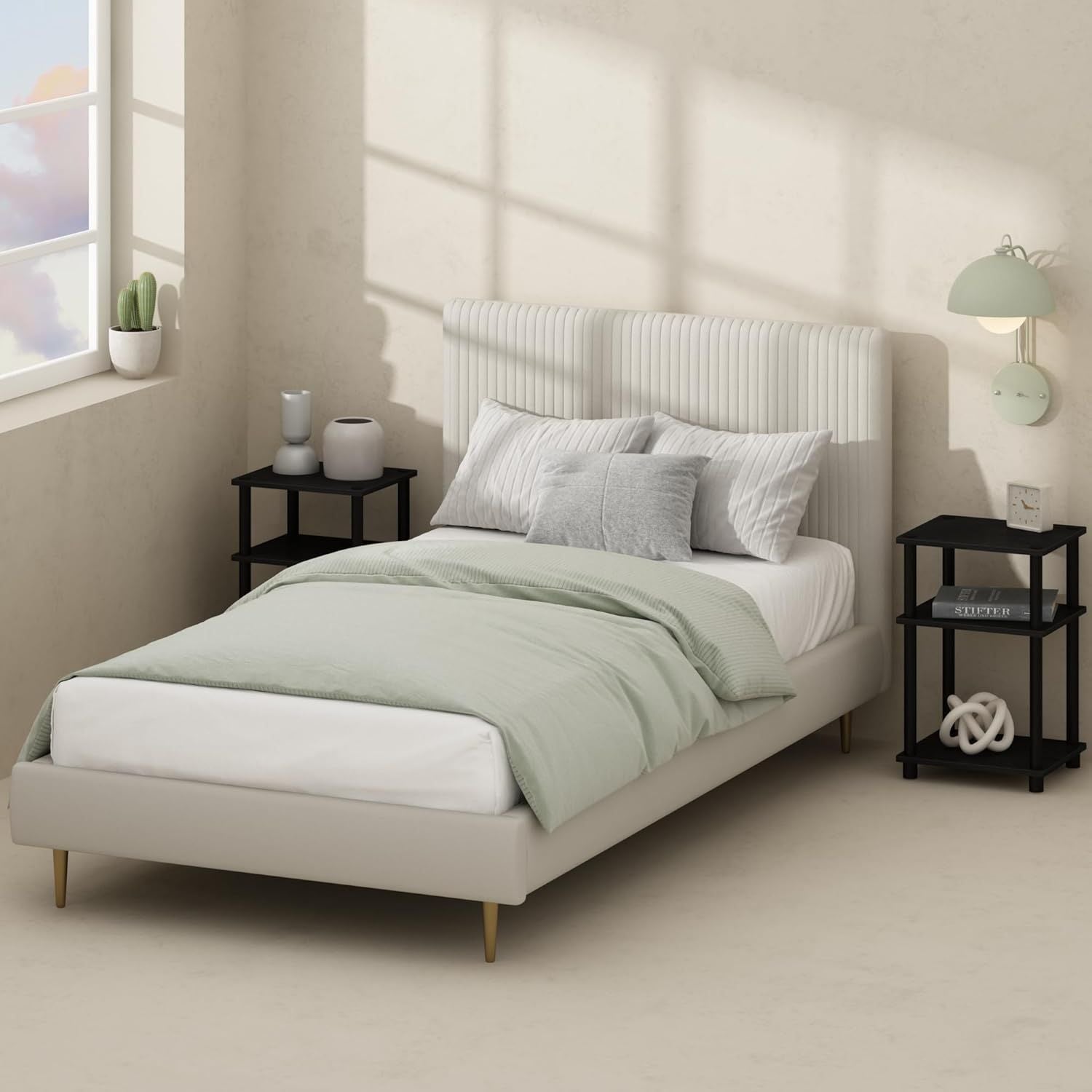 3-Tier Turn-N-Tube Open Storage Nightstand for Bedroom Organization