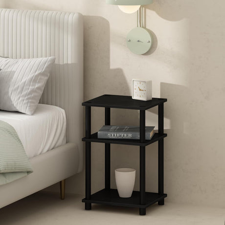 3-Tier Turn-N-Tube Open Storage Nightstand for Bedroom Organization