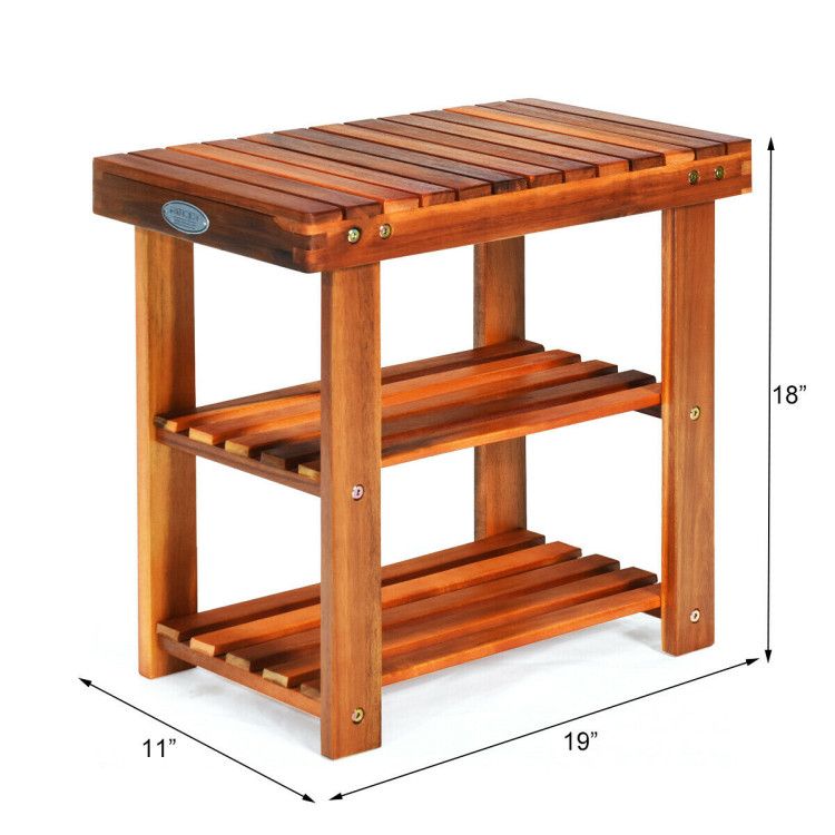 Three-Tier Shoe Rack and Bench for Entryway and Bedroom