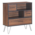 Three-Tier Cabinet with Open and Enclosed Storage