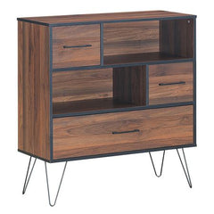 Three-Tier Cabinet with Open and Enclosed Storage