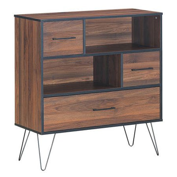 Three-Tier Cabinet with Open and Enclosed Storage