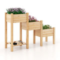 Three-Tier Raised Garden Bed with Lower Shelf