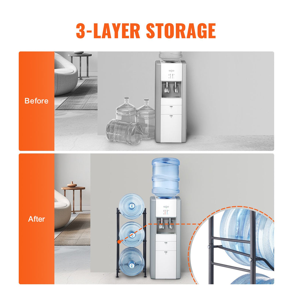 Vertical Water Jug Rack with Detachable Tiers