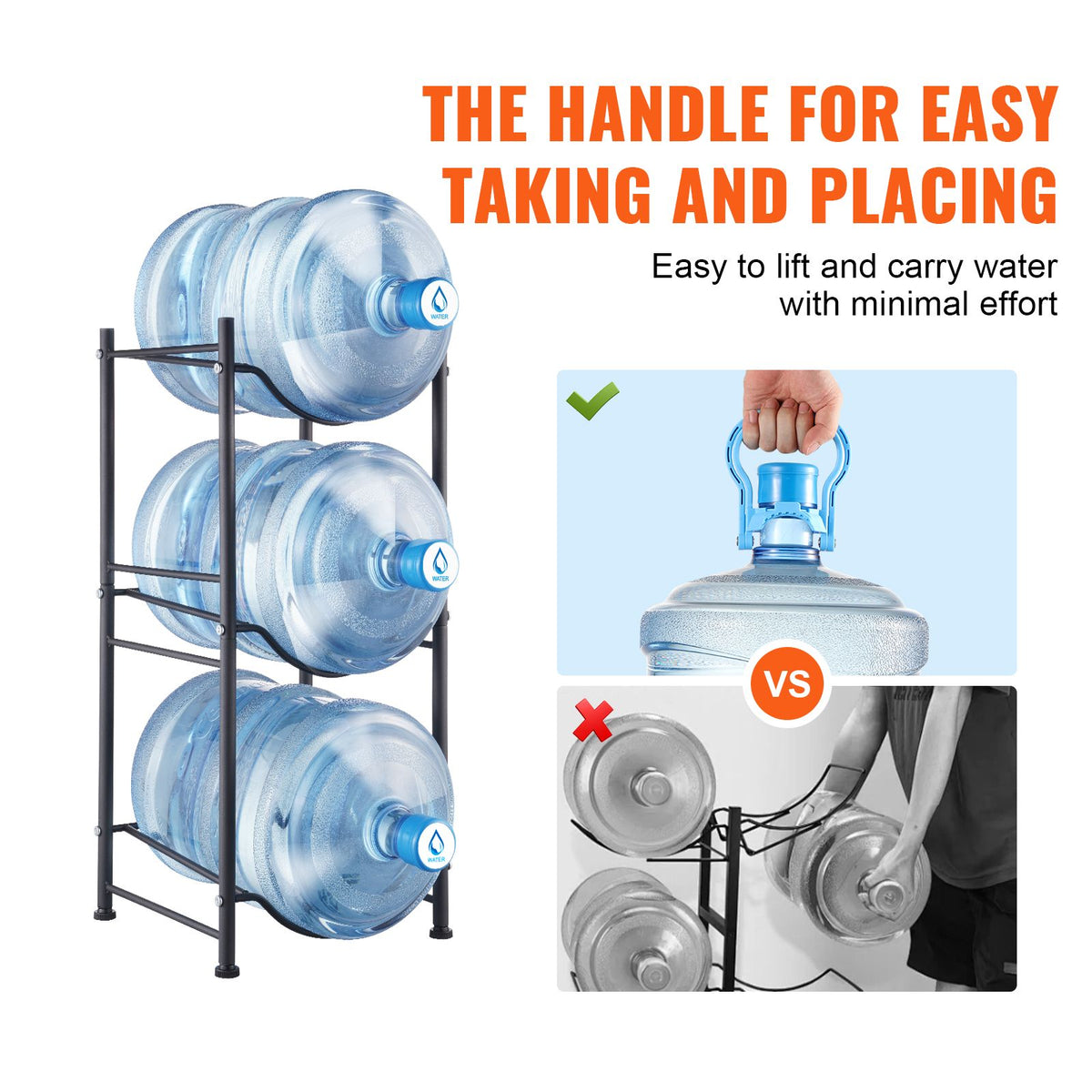 Vertical Water Jug Rack with Detachable Tiers