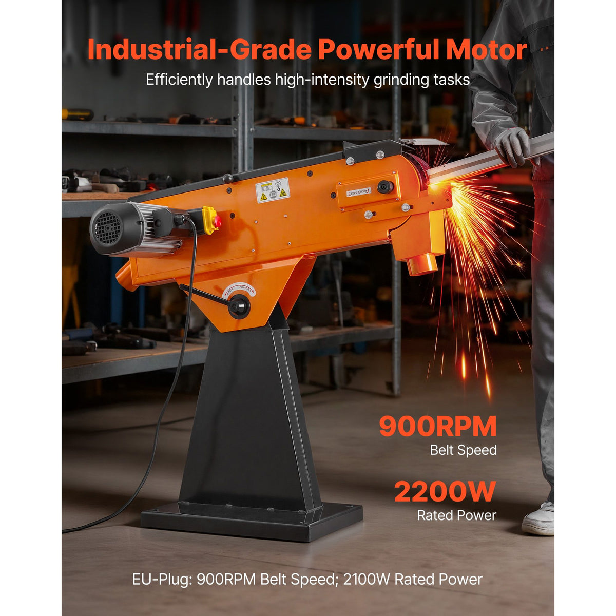 x Belt Grinder Sander, 2200W 1000RPM Industrial-Grade Grinding Sanding Machine with