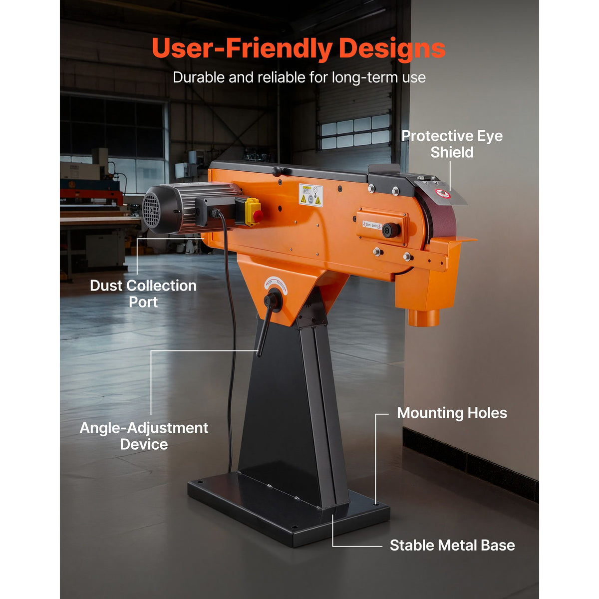 x Belt Grinder Sander, 2200W 1000RPM Industrial-Grade Grinding Sanding Machine with