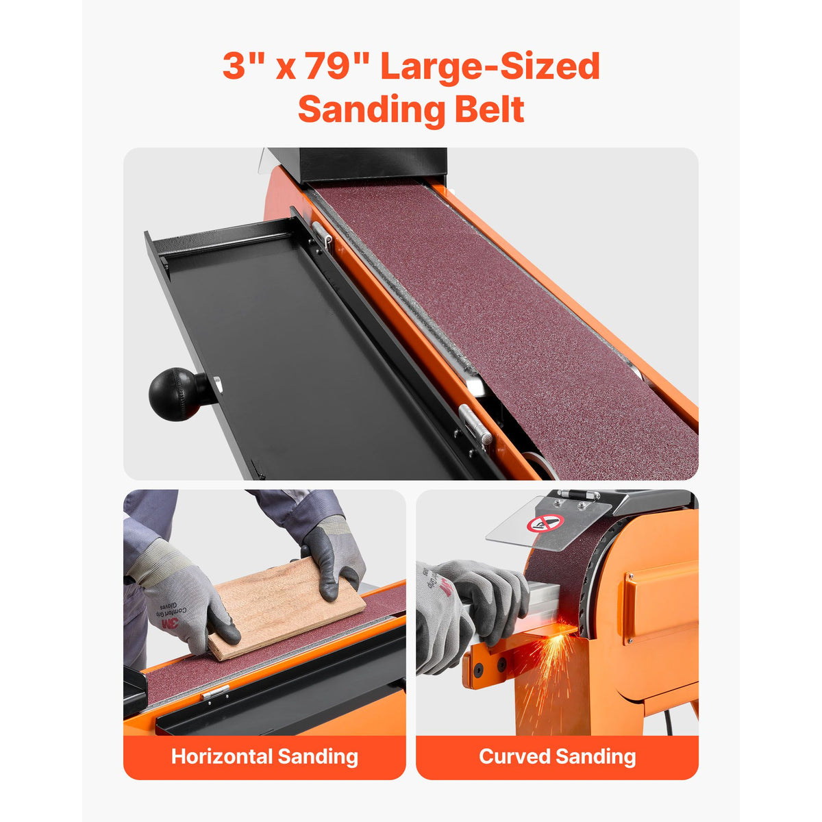 x Belt Grinder Sander, 2200W 1000RPM Industrial-Grade Grinding Sanding Machine with