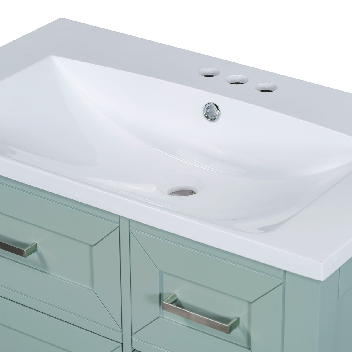 30- Green Bathroom Vanity with Sink and Storage