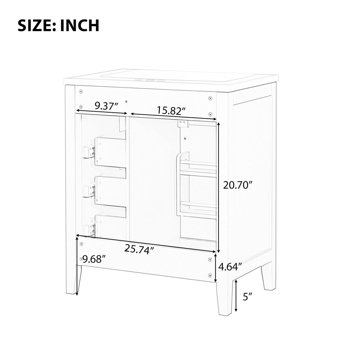 30- Green Bathroom Vanity with Sink and Storage