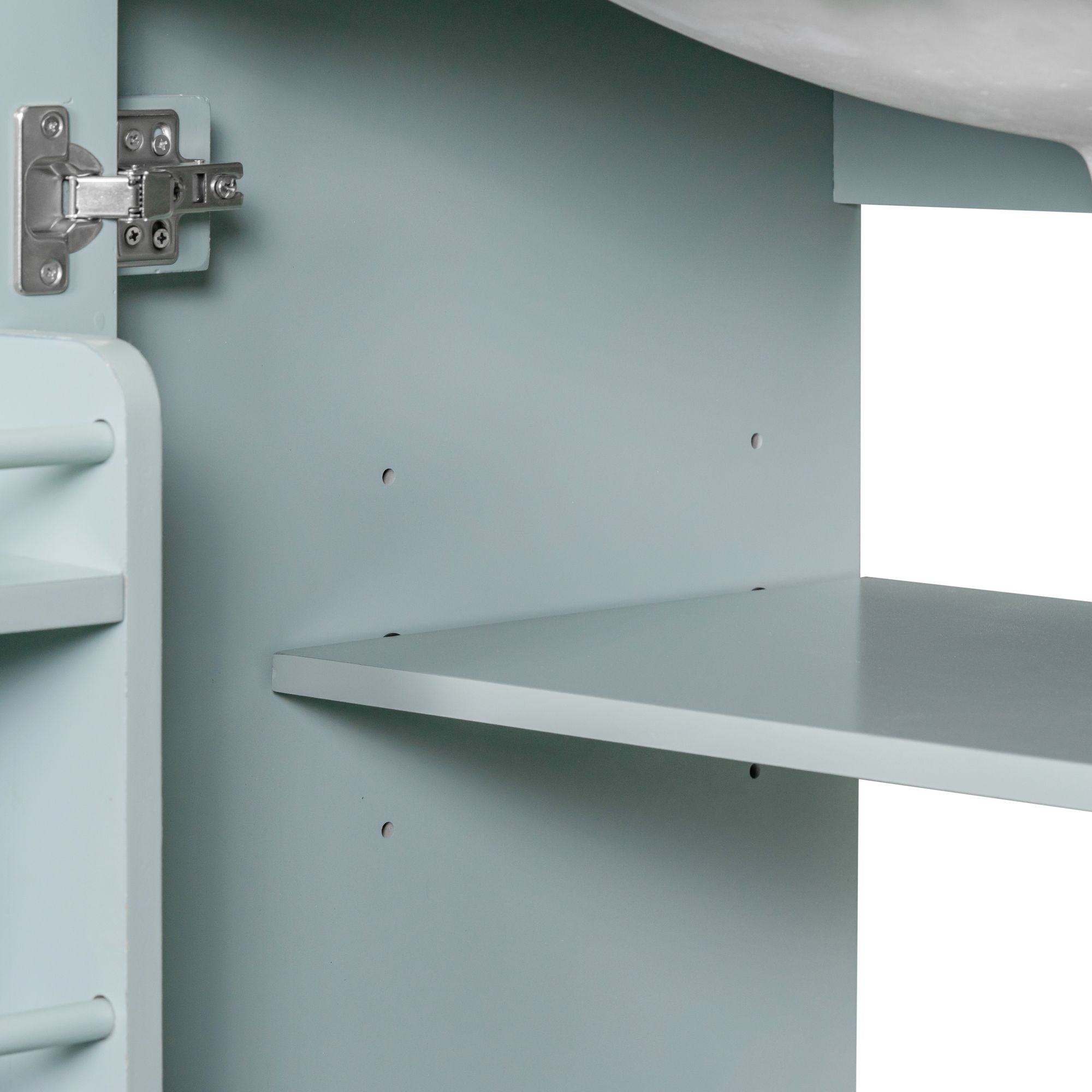 Green Bathroom Vanity with Sink and Storage