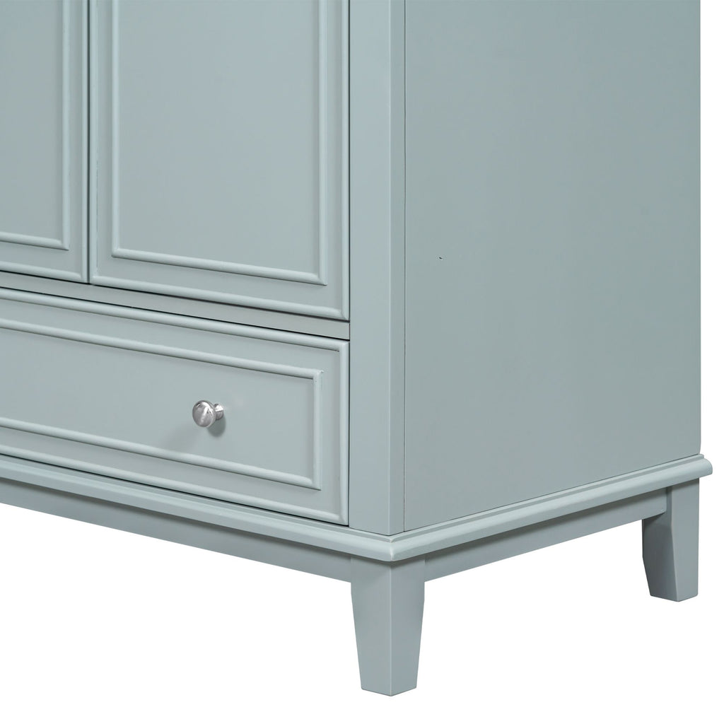 Green Bathroom Vanity with Sink and Storage