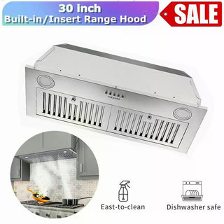 30- Built-In Range Hood – 600 CFM, LED Lighting, Quiet Operation