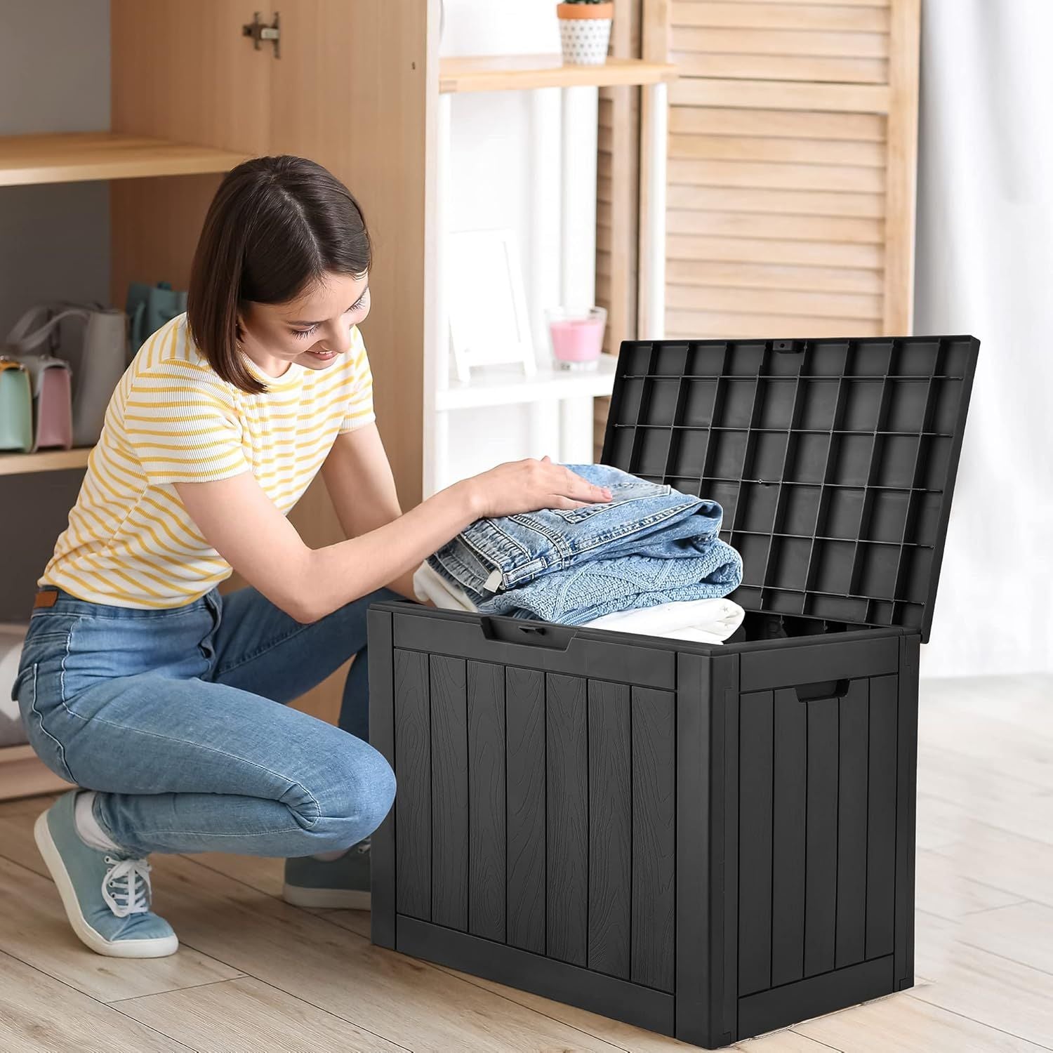 Versatile 30-Gallon Deck Box for Indoor and Outdoor Storage