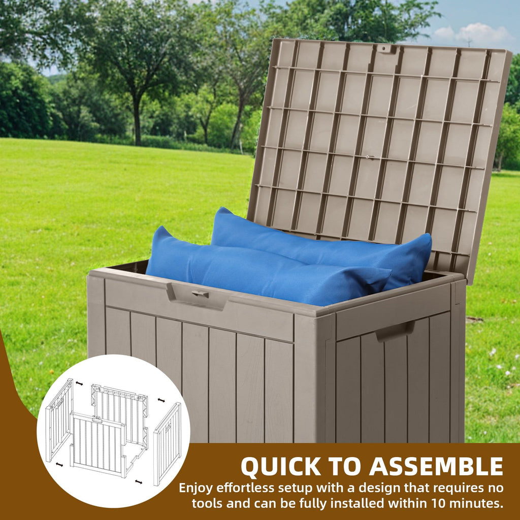 Portable Lockable Outdoor Storage Box for Patio and Garden