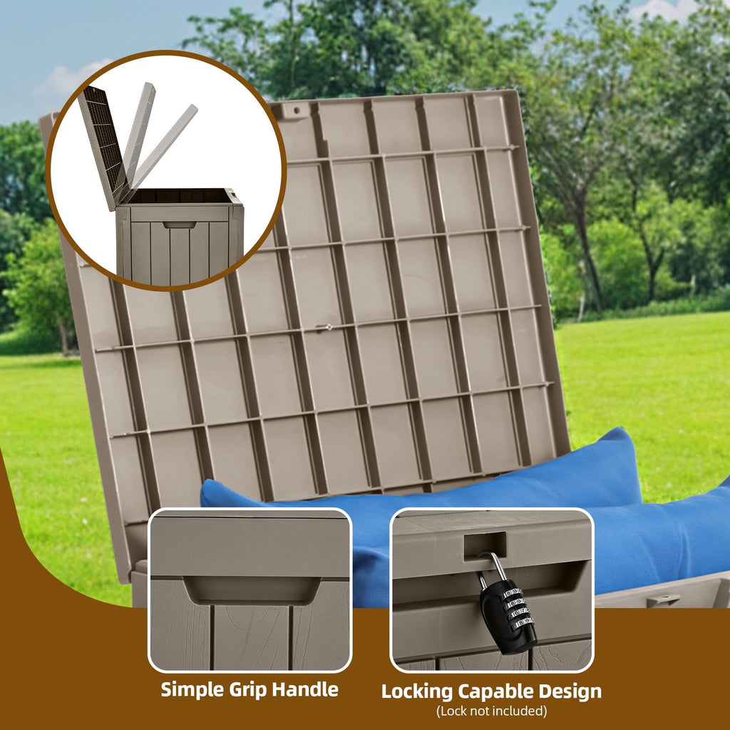 Portable Lockable Outdoor Storage Box for Patio and Garden