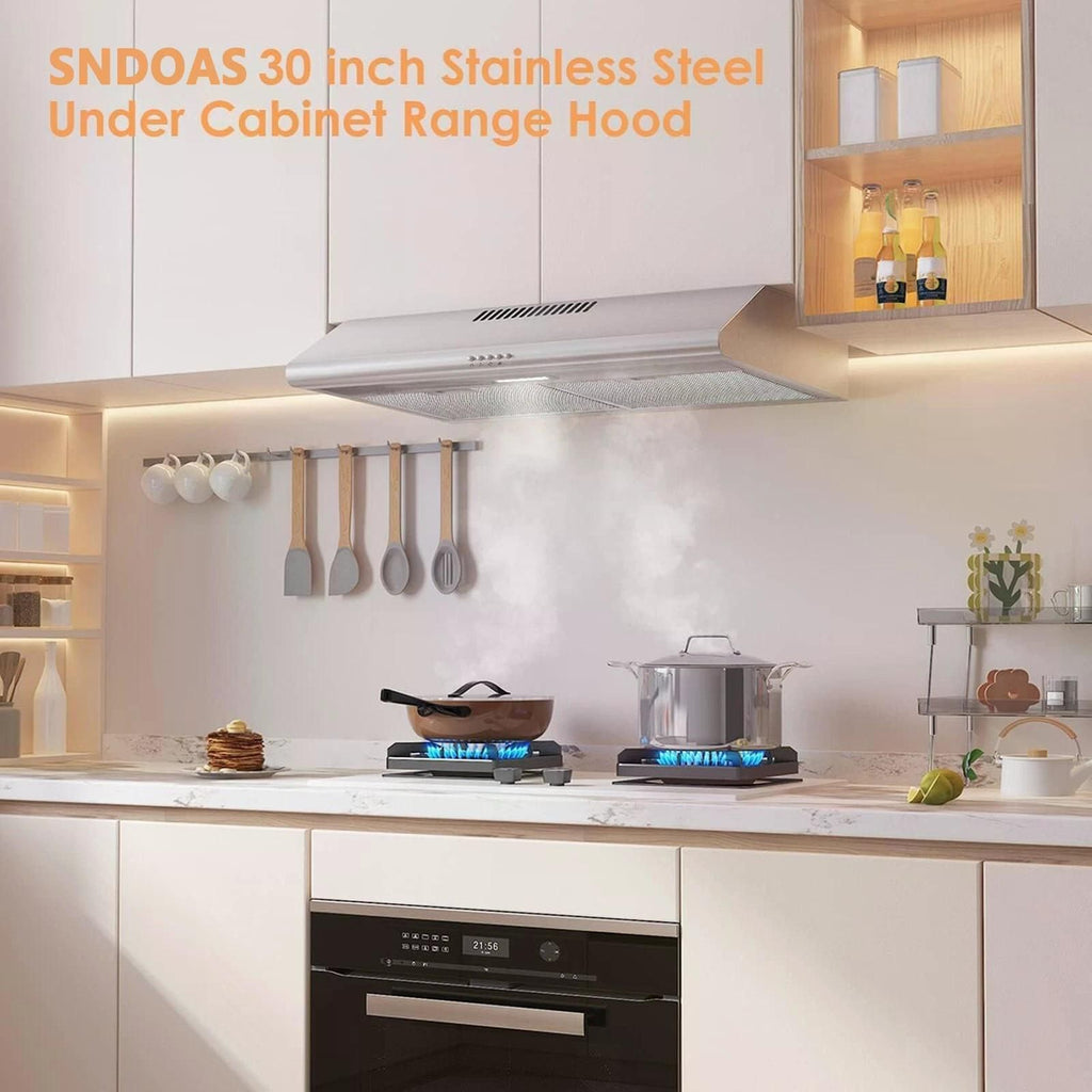 Under Cabinet Range Hood with LED Light and Dishwasher-Safe Filters