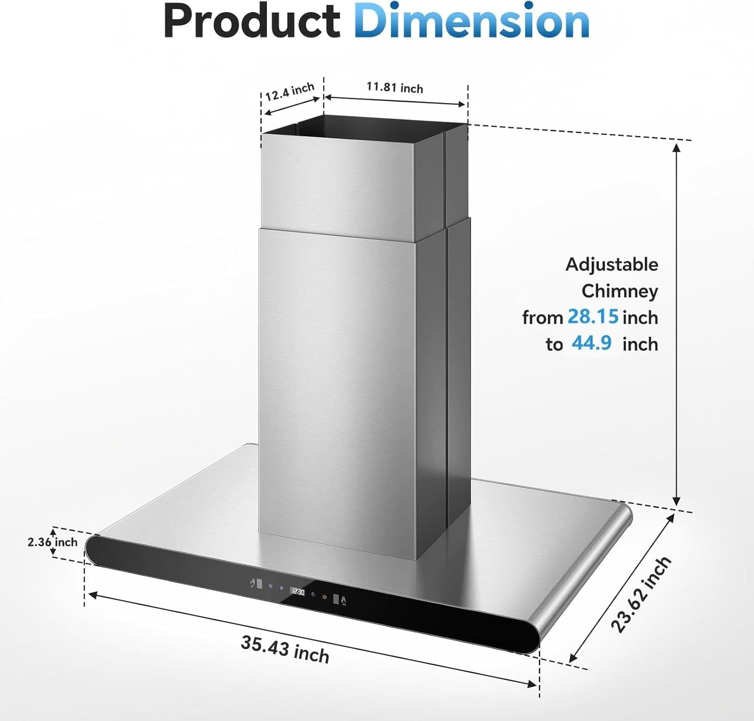 Dual-Side Touch & Gesture Controlled Island Range Hood with 700 CFM Suction