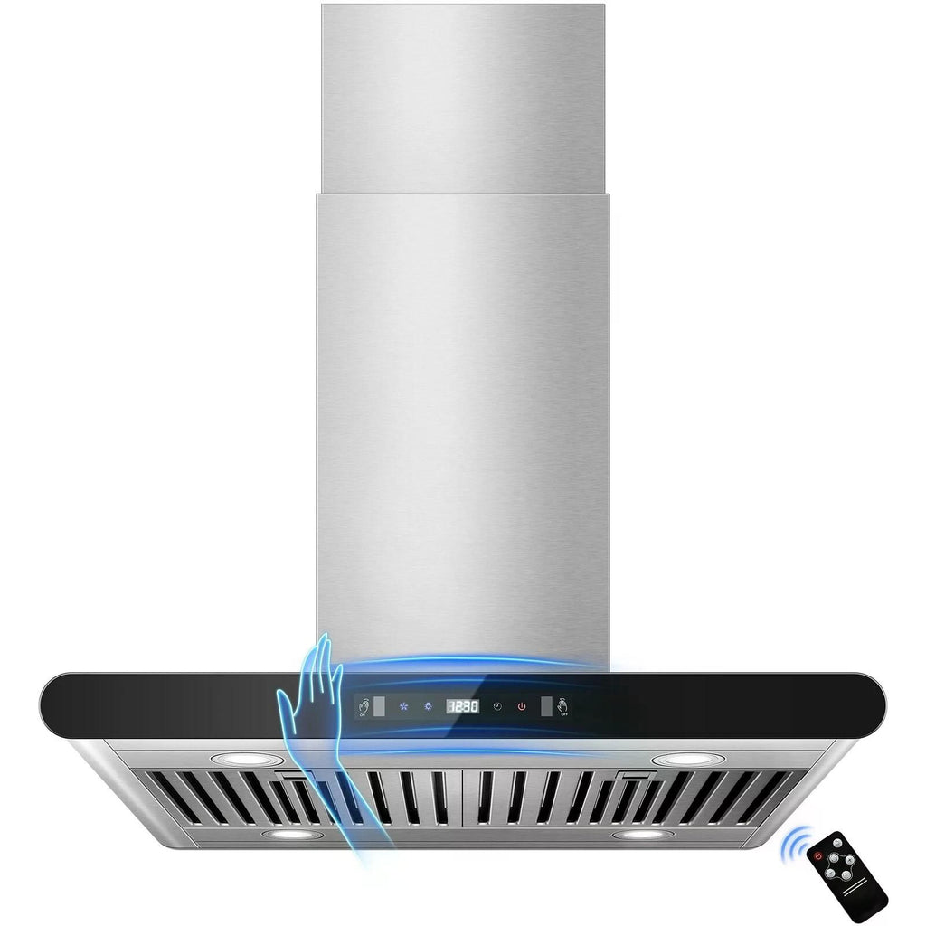Dual-Side Touch & Gesture Controlled Island Range Hood with 700 CFM Suction - 30 inch