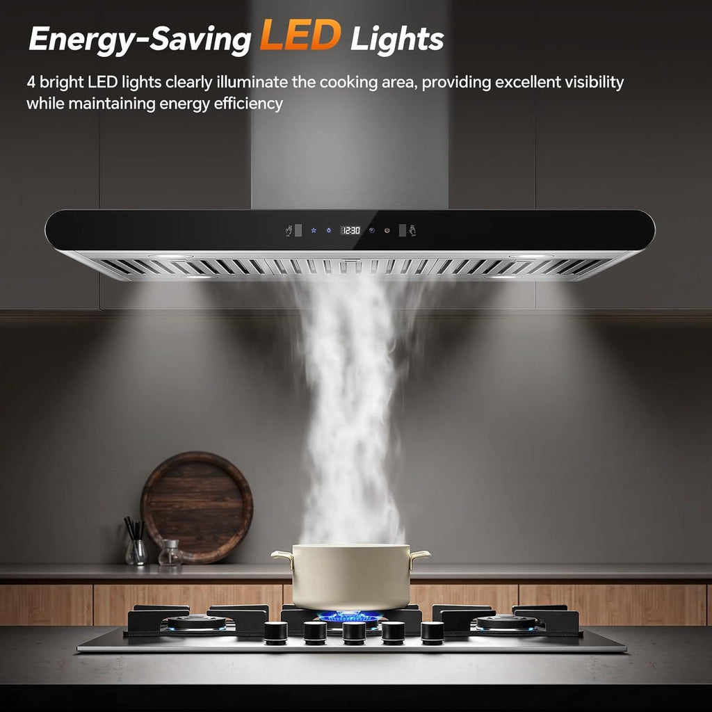 Dual-Side Touch & Gesture Controlled Island Range Hood with 700 CFM Suction