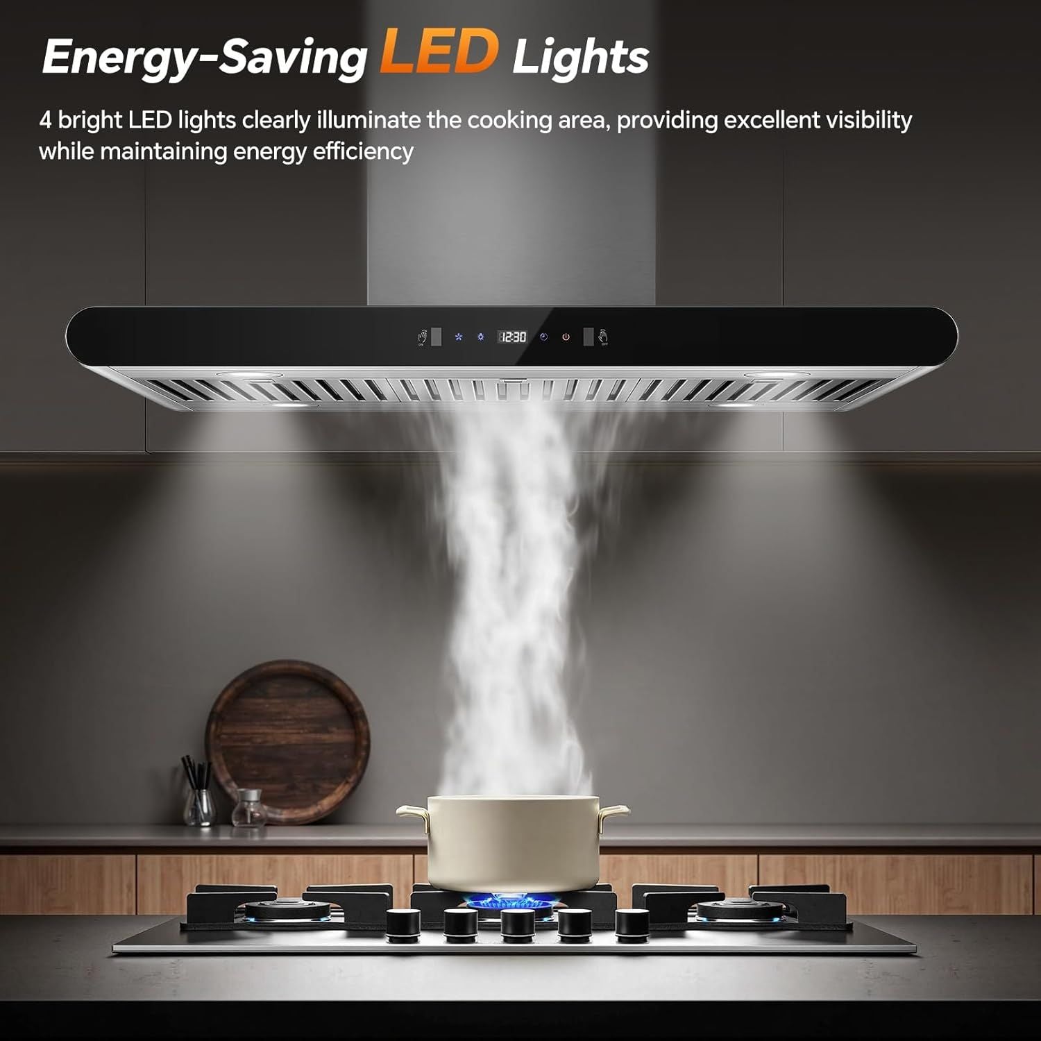 Dual-Side Touch & Gesture Controlled Island Range Hood with 700 CFM Suction