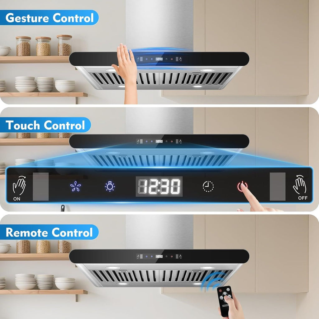 Dual-Side Touch & Gesture Controlled Island Range Hood with 700 CFM Suction