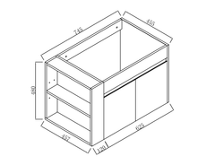 Compact Wall-Mounted Bathroom Vanity with Adjustable Open Shelf
