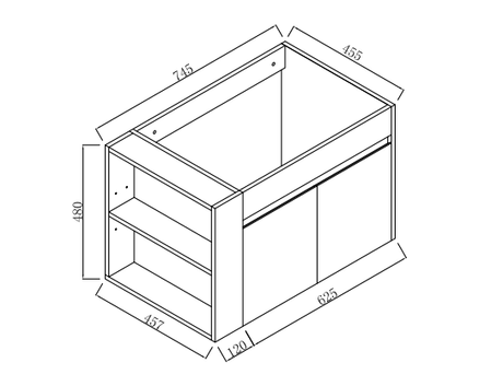 Compact Wall-Mounted Bathroom Vanity with Adjustable Open Shelf
