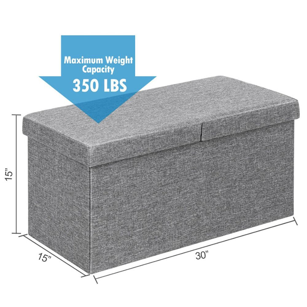 Folding Storage Ottoman with Convenient Lift Top