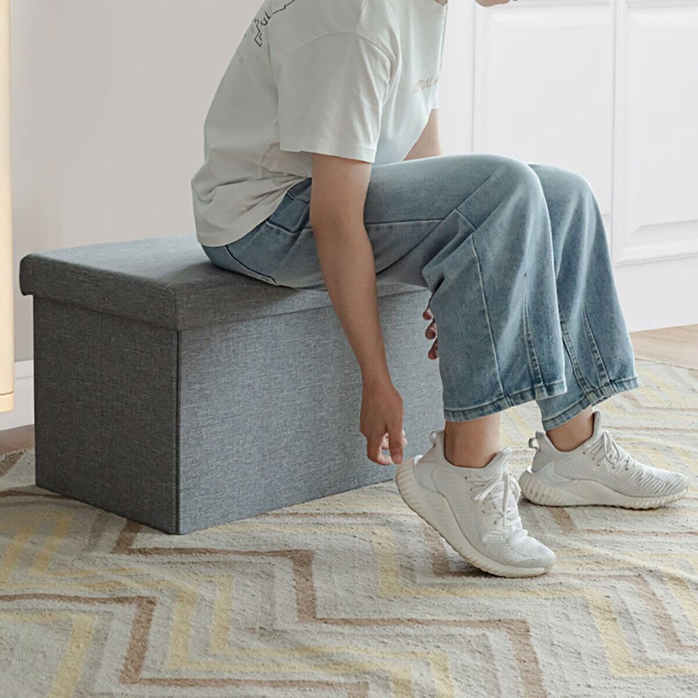 Folding Storage Ottoman with Convenient Lift Top