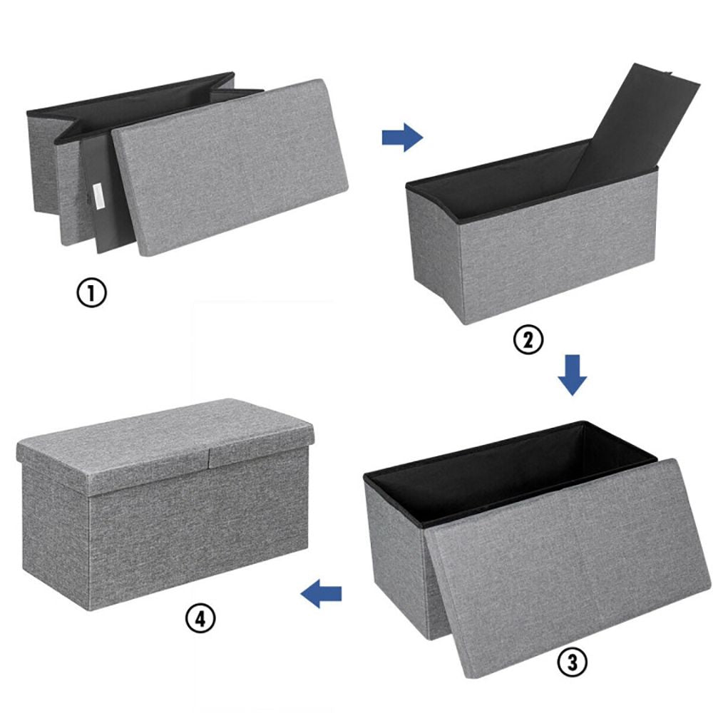 Folding Storage Ottoman with Convenient Lift Top