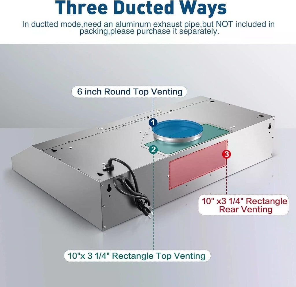 Under-Cabinet Range Hood With LED Lighting