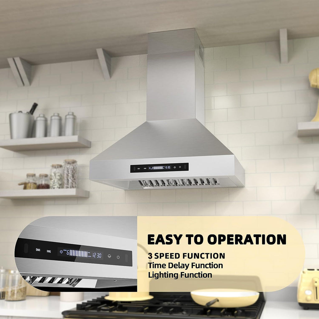 30 Range Hood with 900 CFM, Gesture Sensing & Touch Control